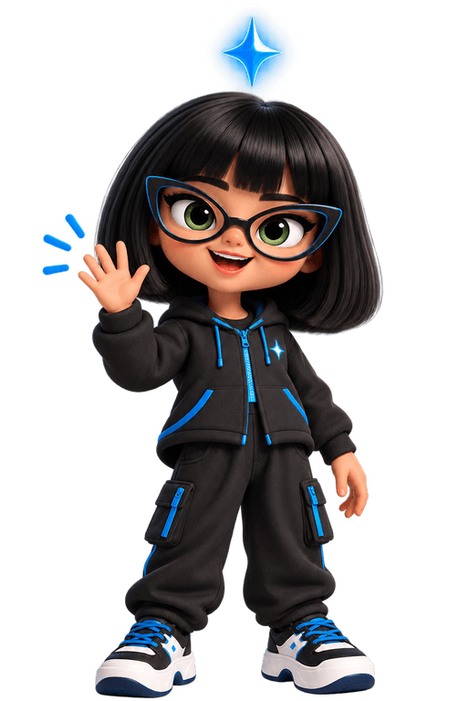 Taniya, OmniChan's assistant, waving